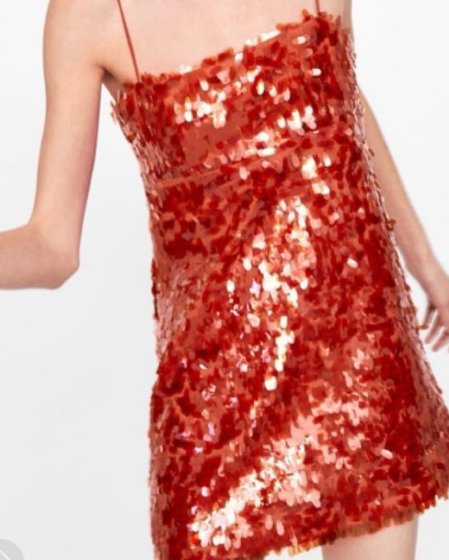 Orange Sequin Mini dress - Image 2