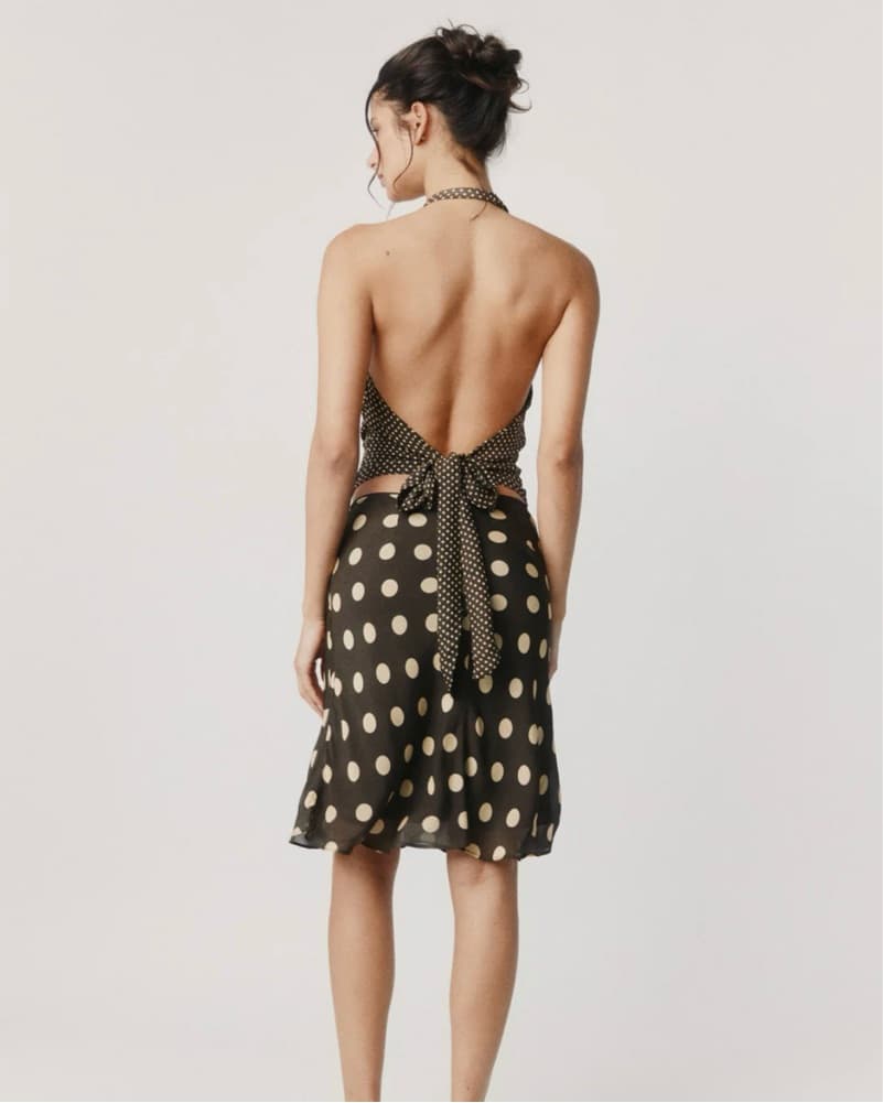 With Jean Polka Dot Top + Skirt Set - Image 3