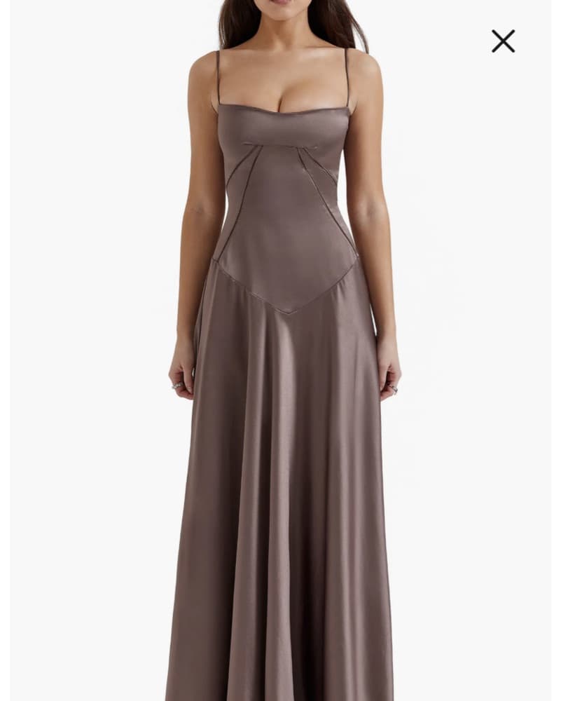 House Of CB Anabella Lace-Up Satin Gown - Image 1