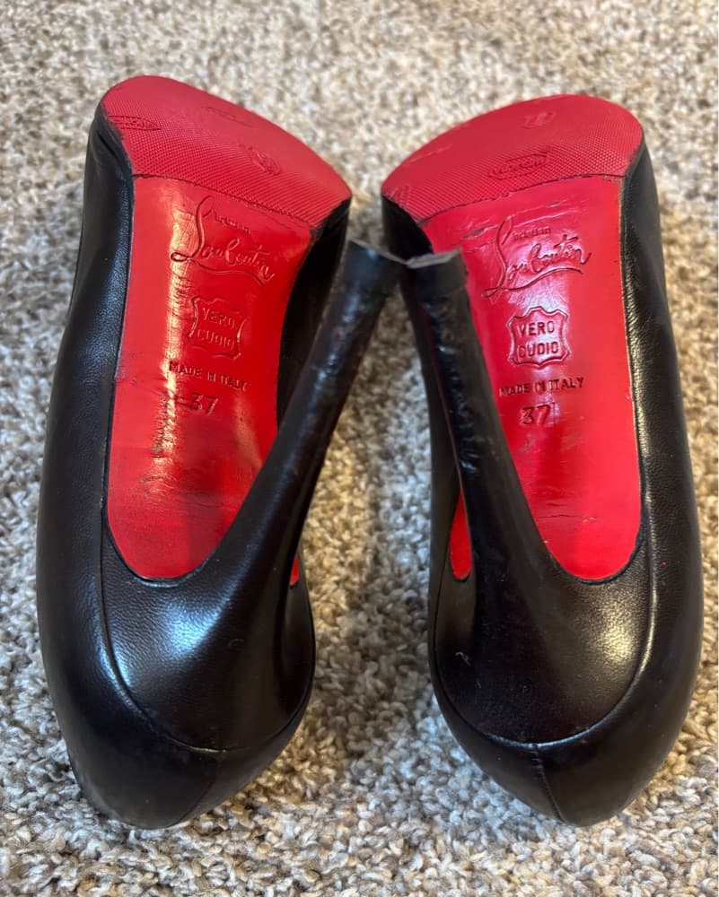 Christian Louboutin Brown Leather Heels - Image 4