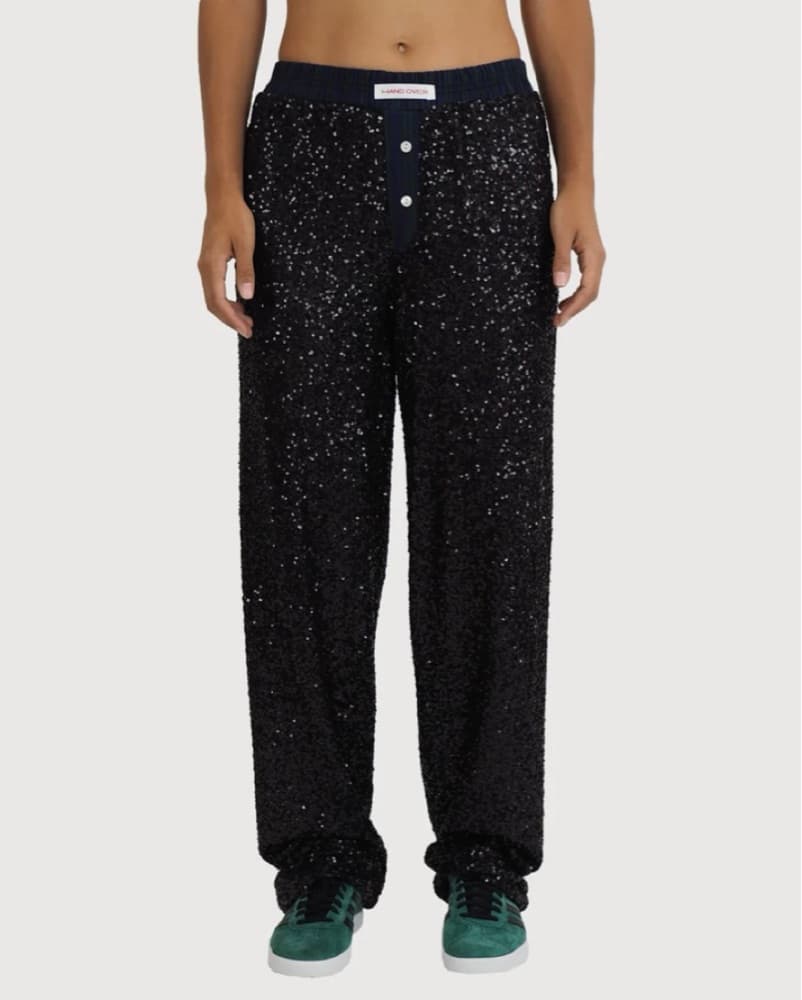 Handover Black Sequin Pants  - Image 1
