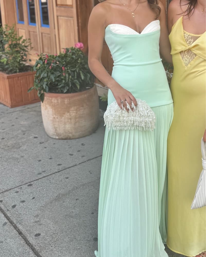 Elegant mint green Dress  - Image 2