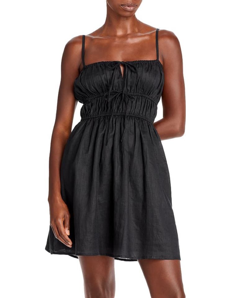 Faithfull The Brand Black Linen Dress - Image 1