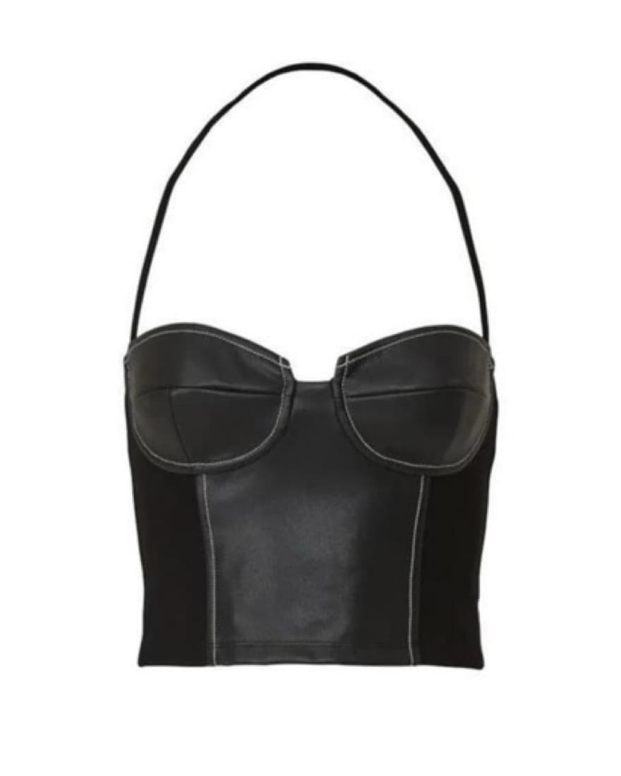 Staud Black Leather Top - Image 1