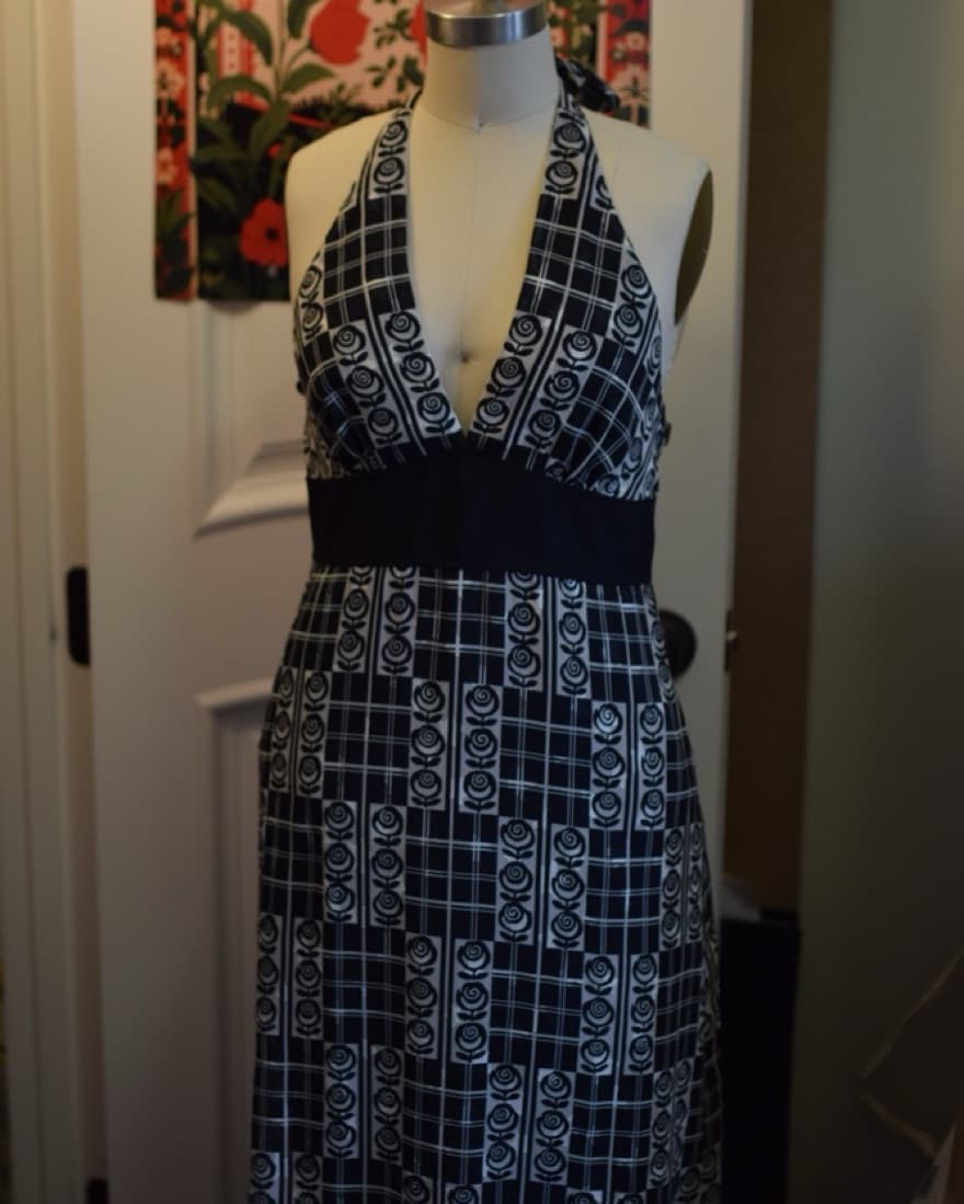 Anna Sui Rose patterned halter dress - Image 1
