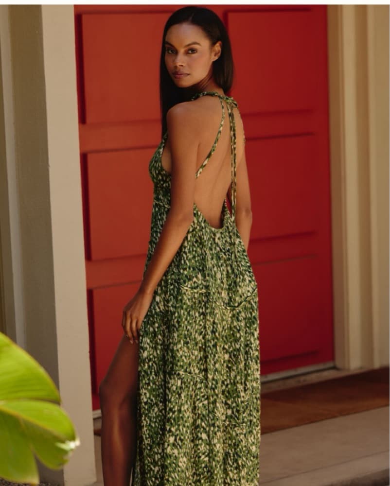 Anthropology Plunge Midi Dress - Image 5