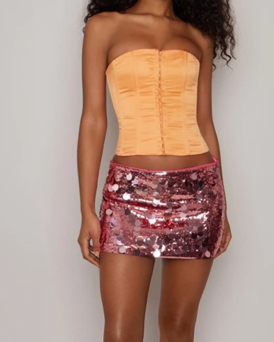 Guizio Pink Sequin Mini Skirt - Image 4