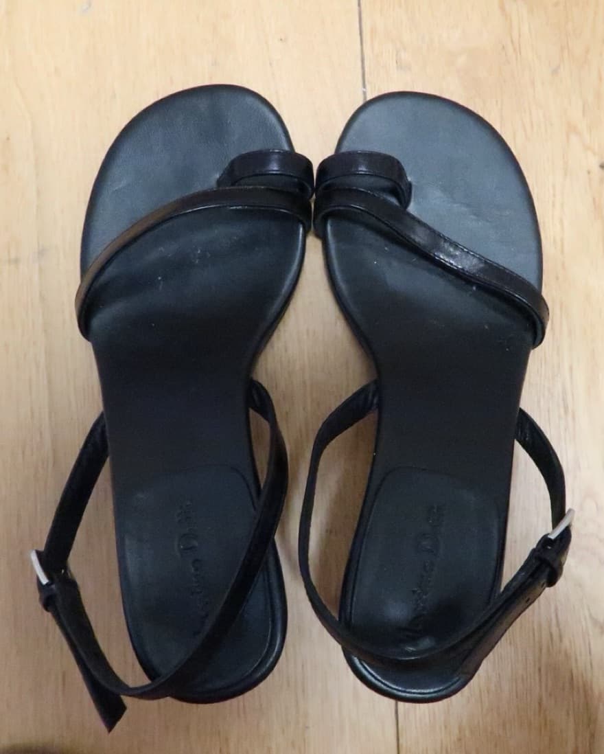 Black Strappy Sandal Heels - Image 2