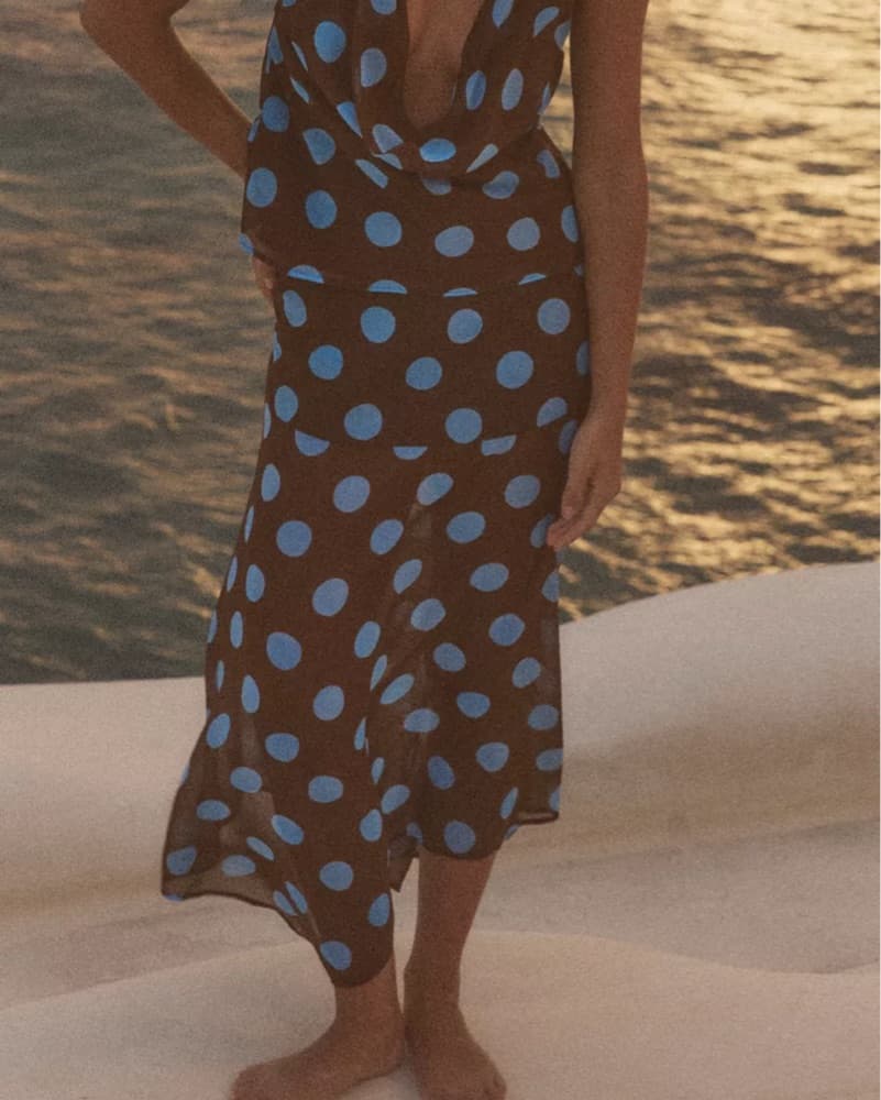 Zara Polka Dot Assymetric Skirt - Image 3