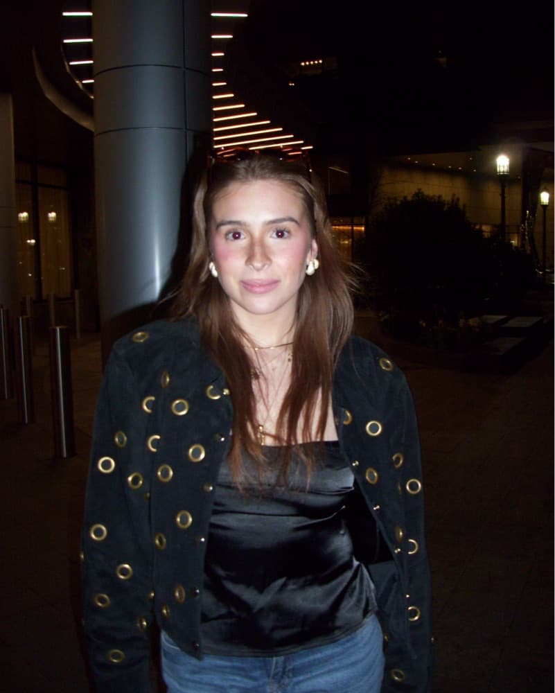 Suede Black Jacket with Gold Gromets - Image 1