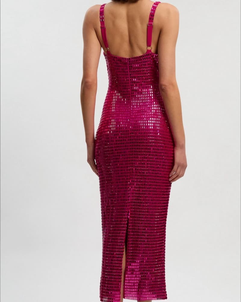 Vibrant Fuchsia Crystal Gown - Image 2