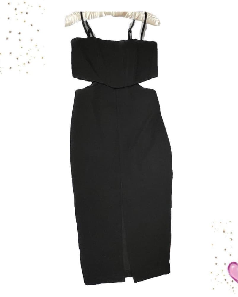 Black Corset Midi Dress   - Image 2