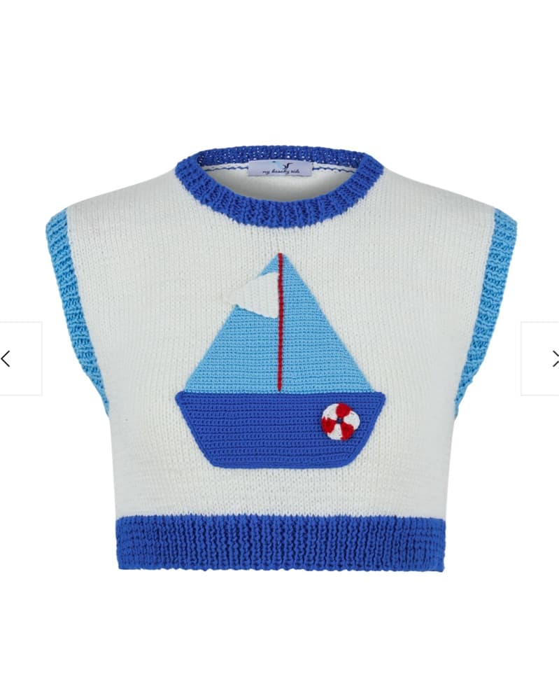 My Beachy Side Bateau Hand Crocheted Top - Image 1