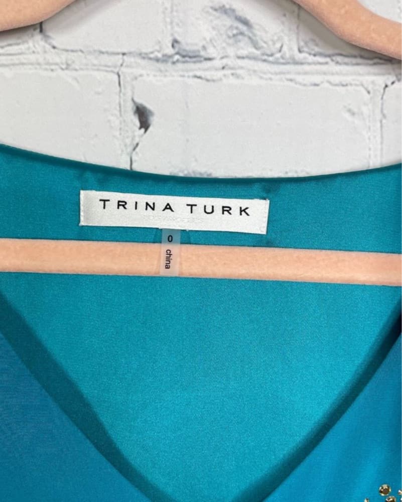 Glamorous Teal Embellished Dress - Image 5