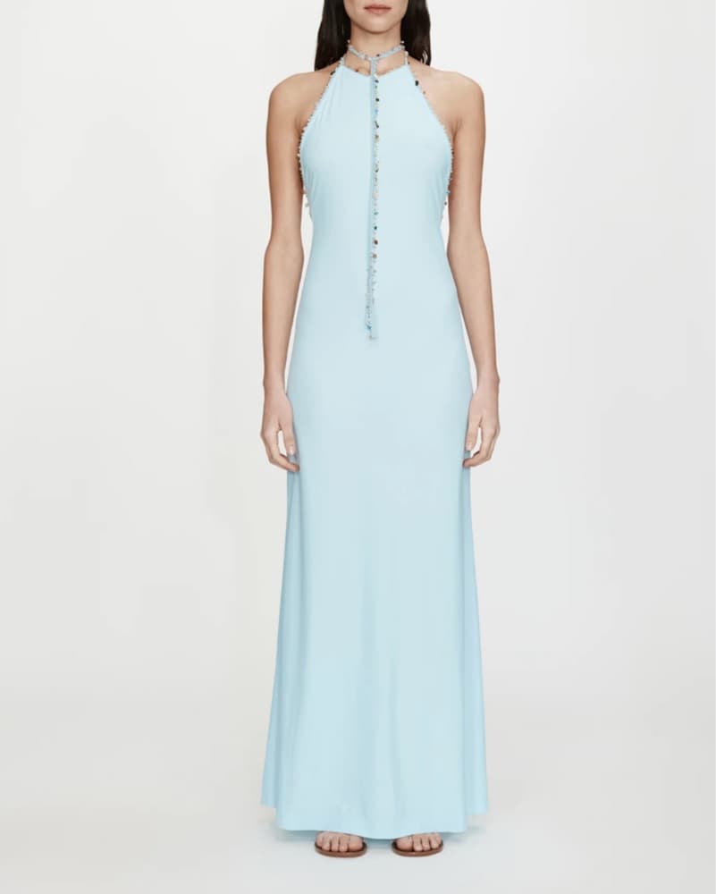 Christopher Esber Halter Dress Lago Blue - Image 5