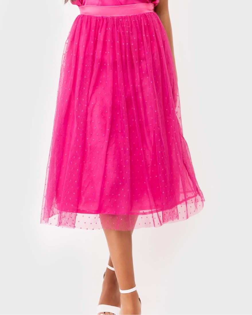 Swiss Dot Layered Midi Skirt - Image 6