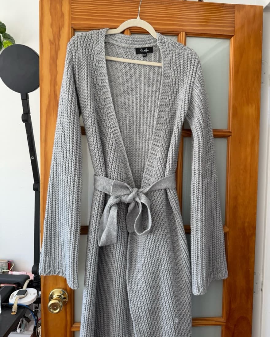 Hanifa Miya Knit Gray Cardigan Duster - Image 1