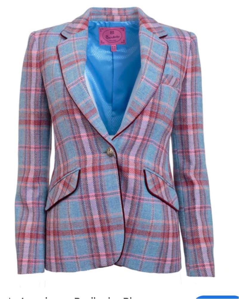 Tinta Bariloche Wool Plaid Blazer Pink  - Image 1