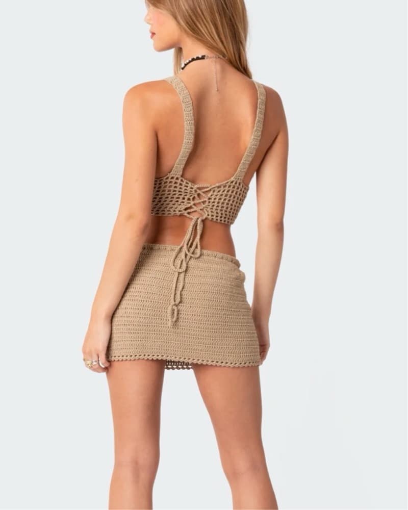 Seaside Crochet mini skirt and top set - Image 2