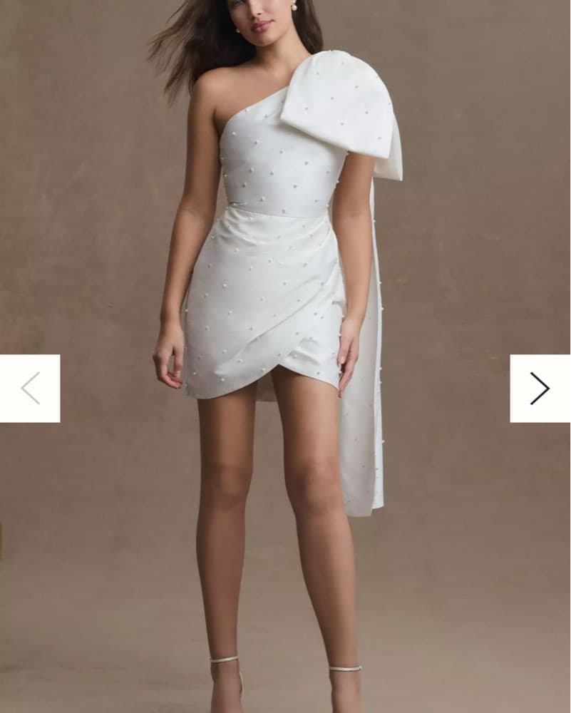 Sachin & Babi Pippa One-Shoulder Pearl  - Image 1