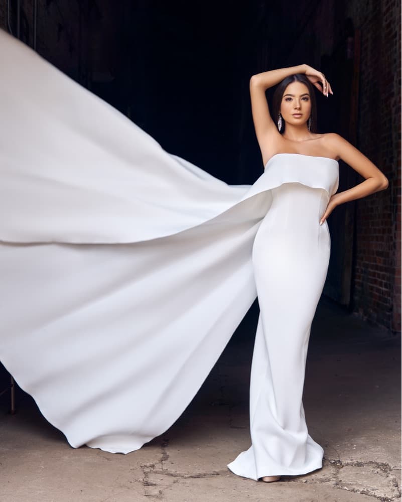 White Cape Gown - Image 1