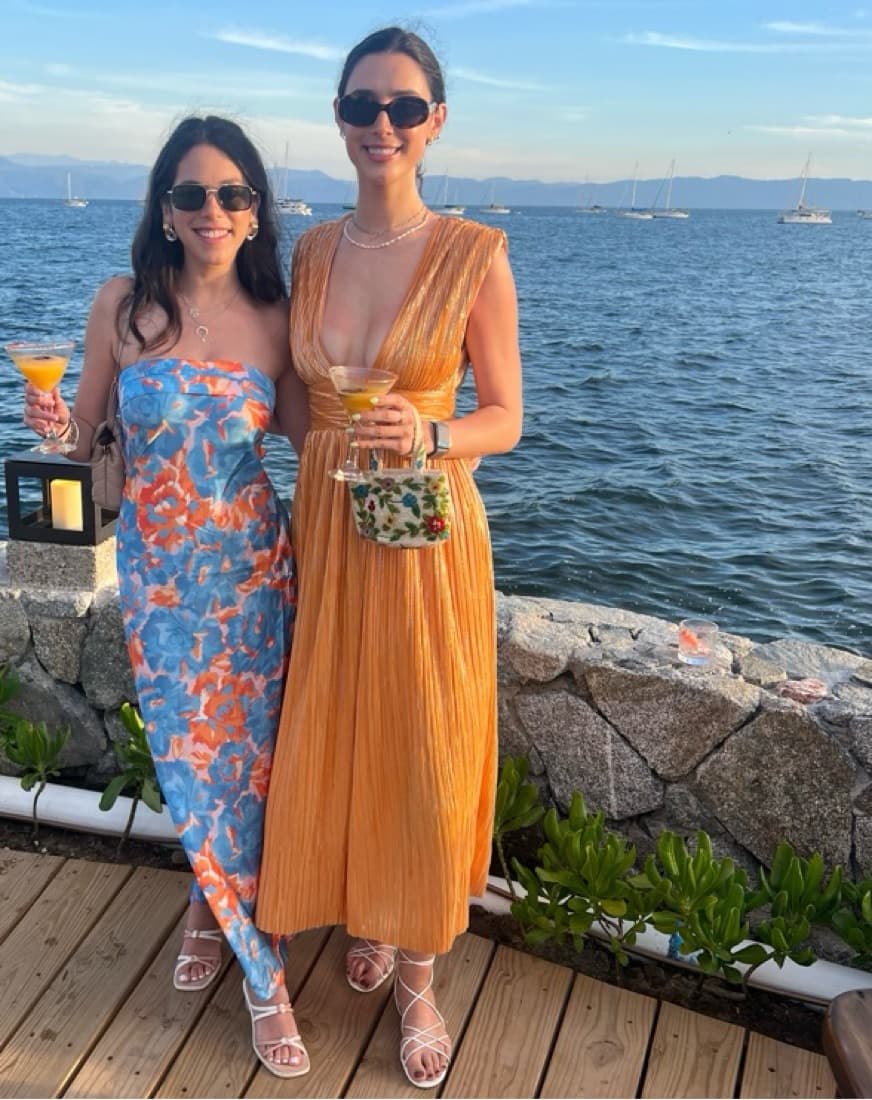 Sabrina Musayev Orange Metalic Dress - Image 1