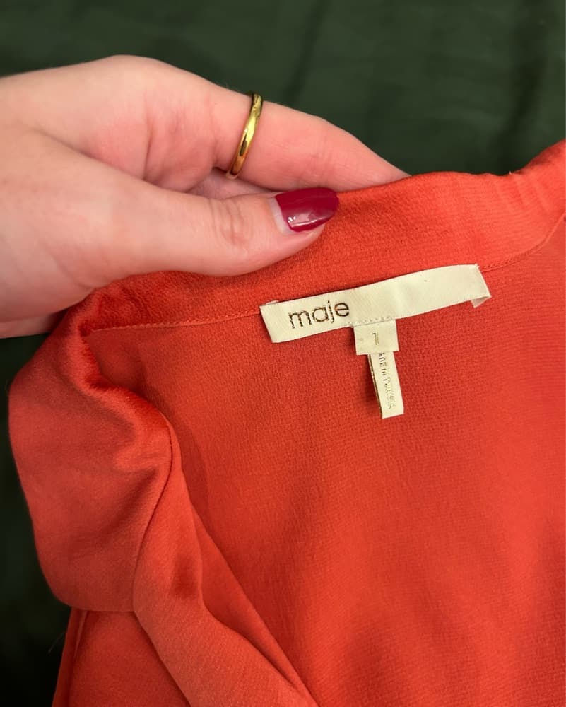 Maje Orange Coral Blouse - Image 4