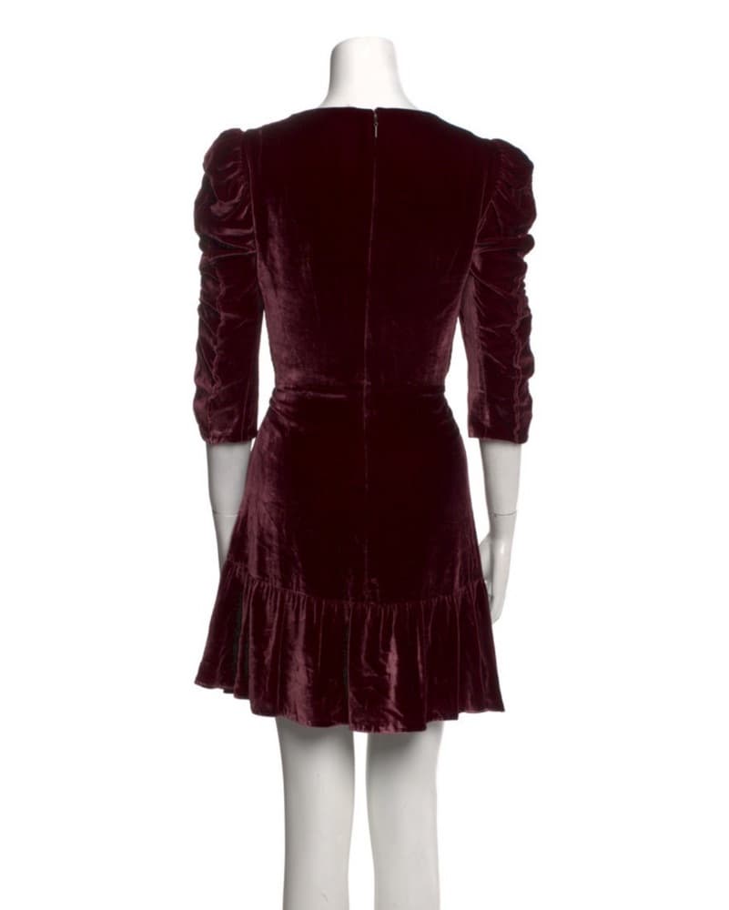 Rebecca Taylor Ruched Velvet Dress - Image 3