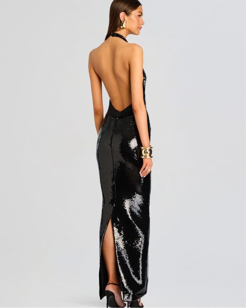 Retrofete Black Kelsie Sequin Dress - Image 4