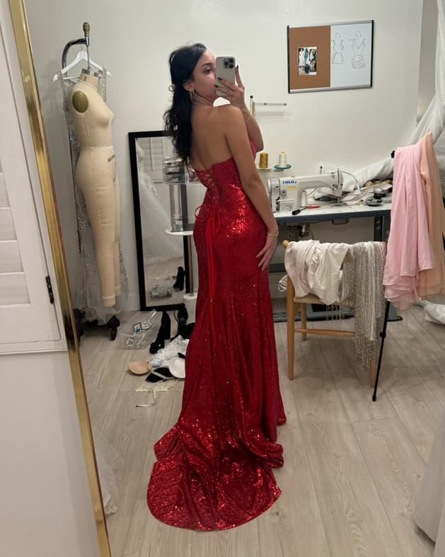Red Sequin Dress - Image 3