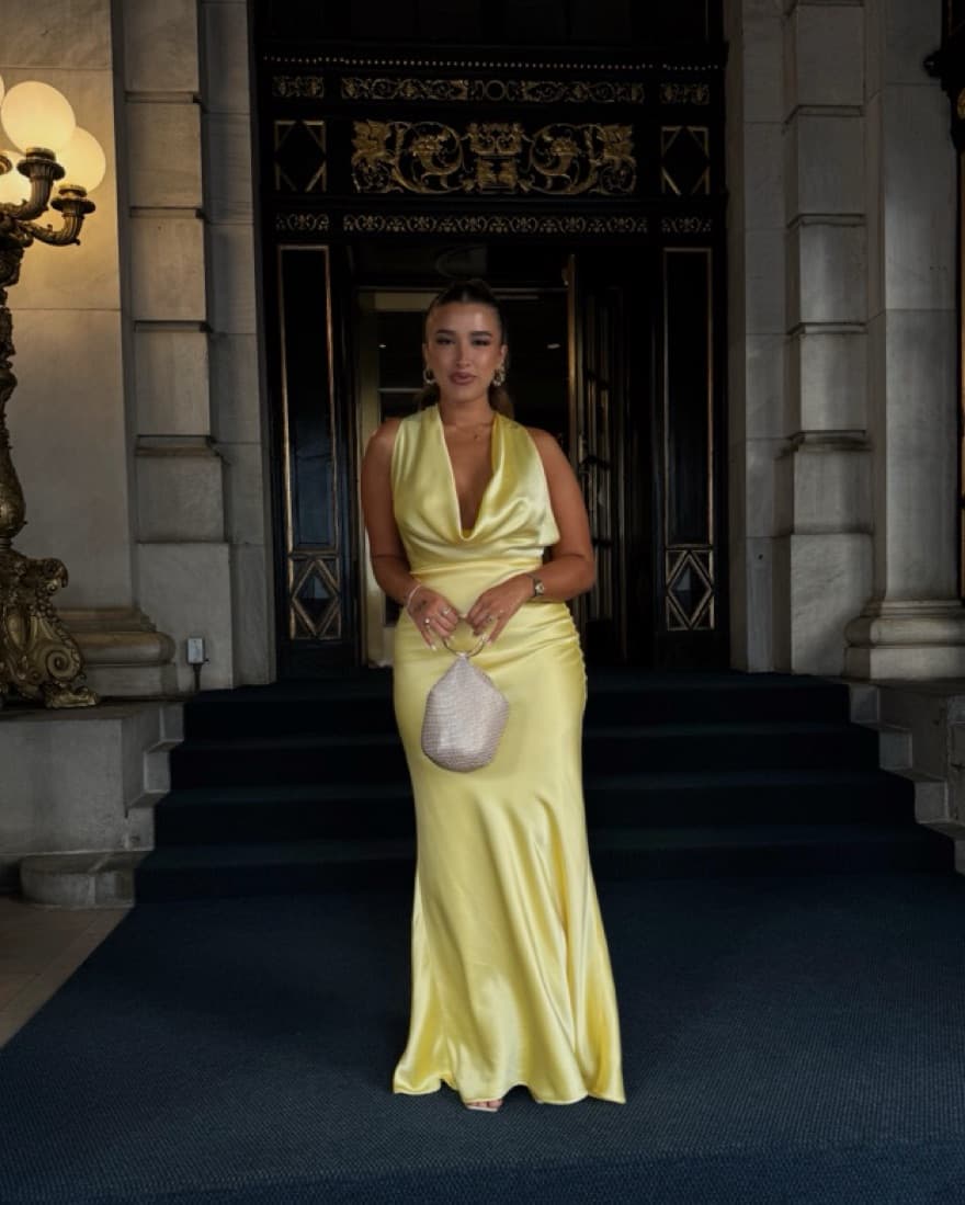 Sau Lee Pearl Gown In Popcorn Yellow - Image 1
