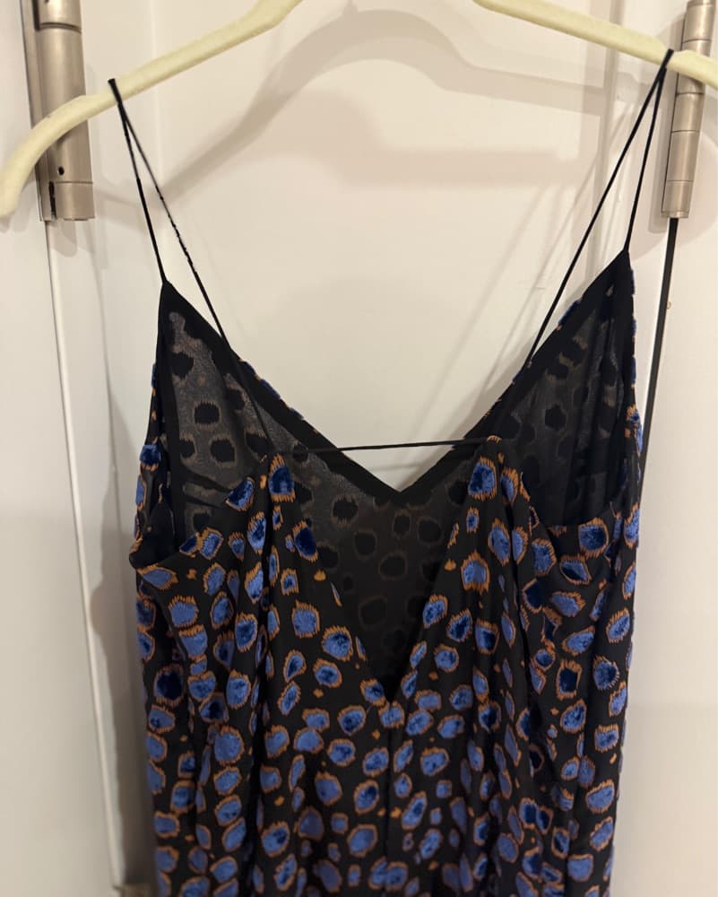 Textured Blue Animal Print Maxi Dress - Image 6