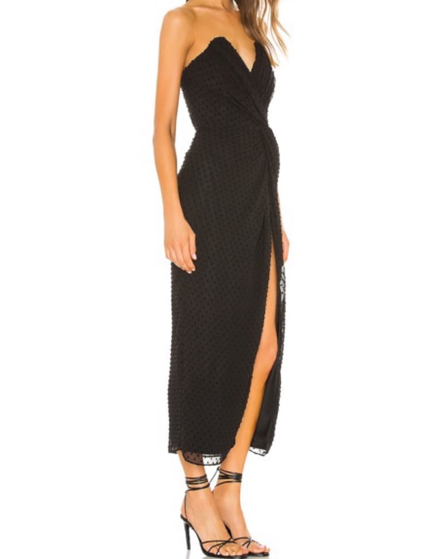 Revolve Black Strapless Midi Dress - Image 2