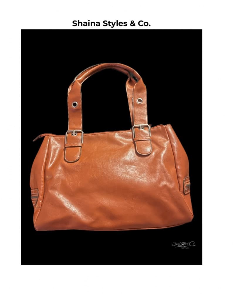 Stylish Cognac Tote Bag - Image 2