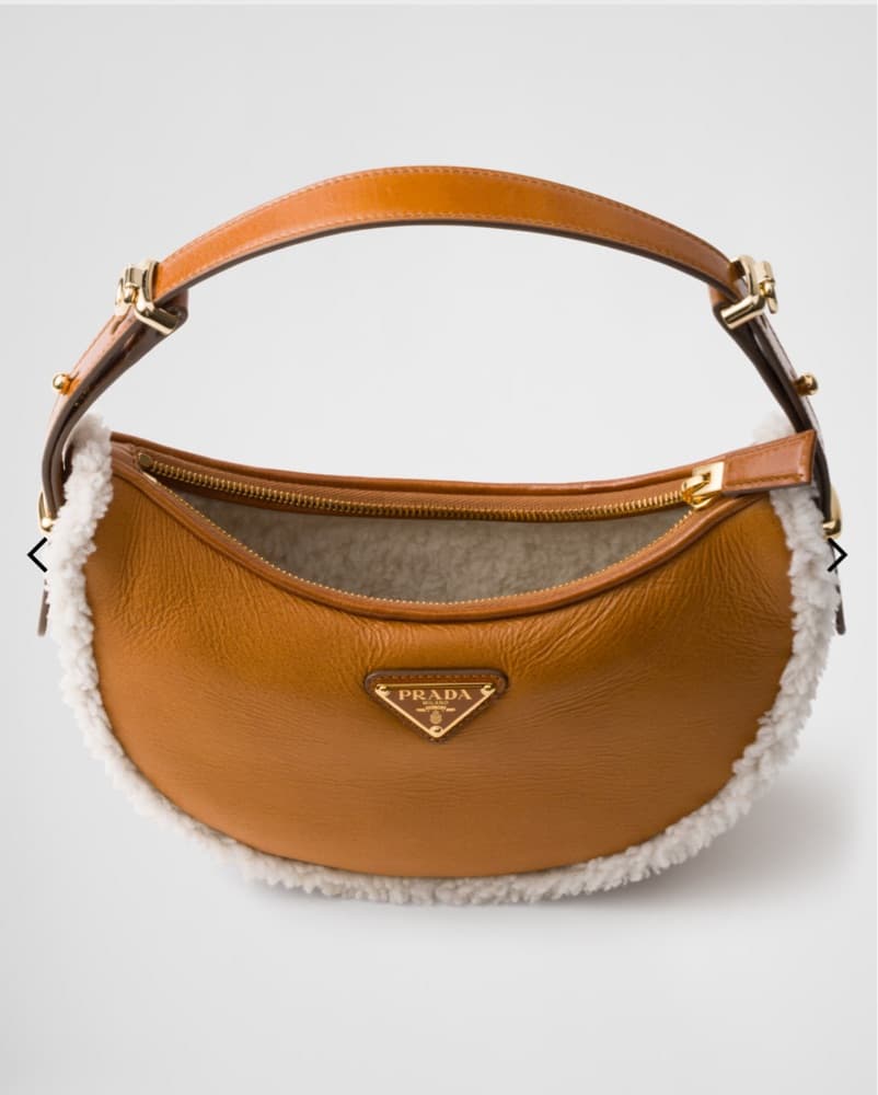 Prada Arc Shearling Shoulder Bag - Image 3