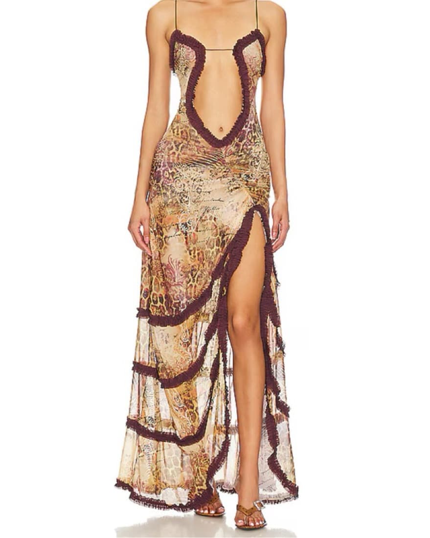 Jaded London Leopard Maxi Dress - Image 1