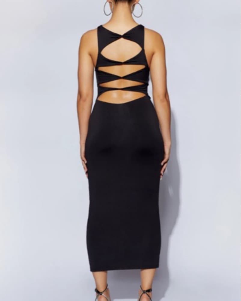 Meshki Chloe Cut Out Maxi Dress Black  - Image 2