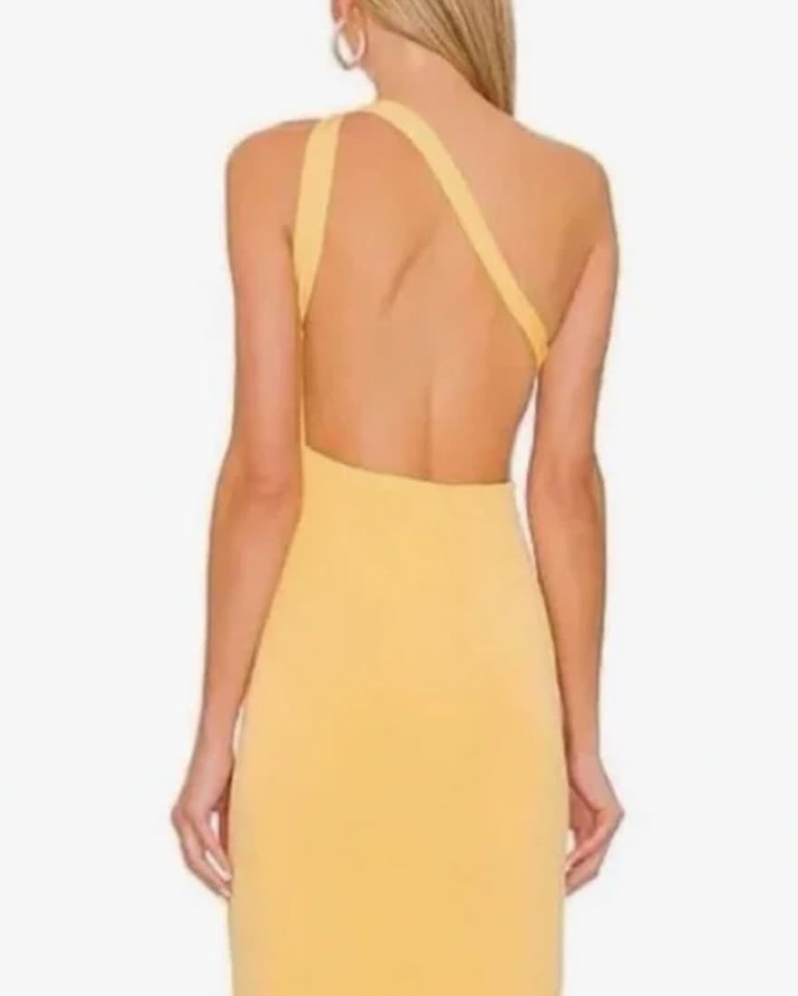 One-Shoulder Yellow Gown - Image 2