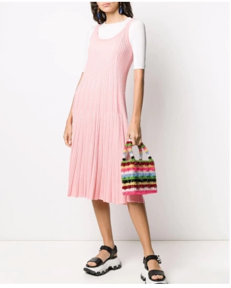 Kenzo Paris knit Pleated/Ribbed Dress - Image 2