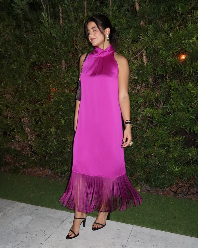 Carolina Herrera silk purple dress - Image 1
