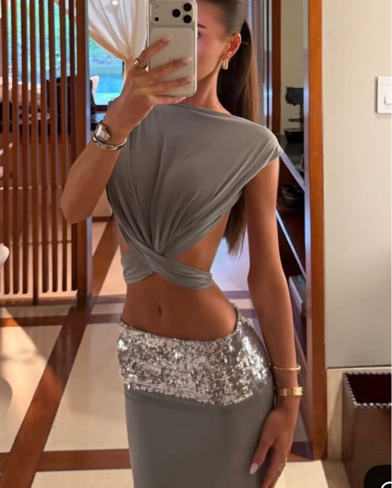 Elegant Metallic Maxi Set - Image 6