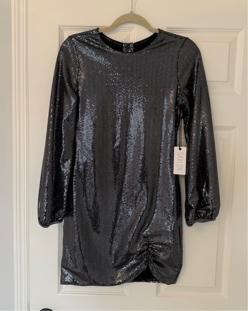 Saylor Silver Disco Mini Dress - Image 6