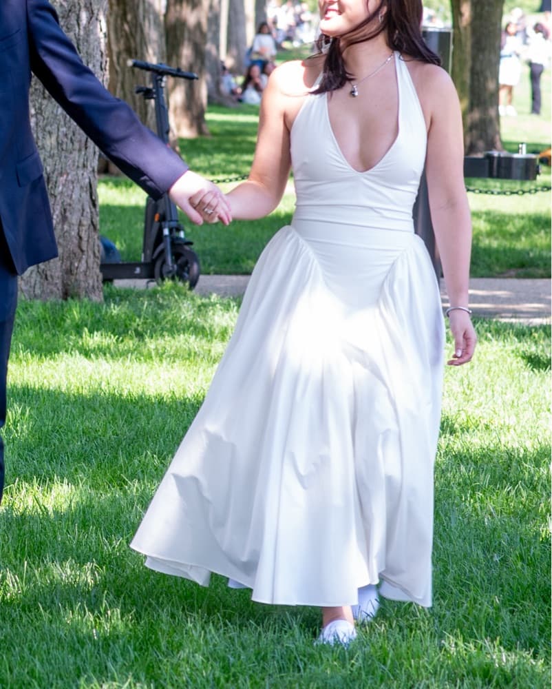 White Halter Midi Dress - Image 2