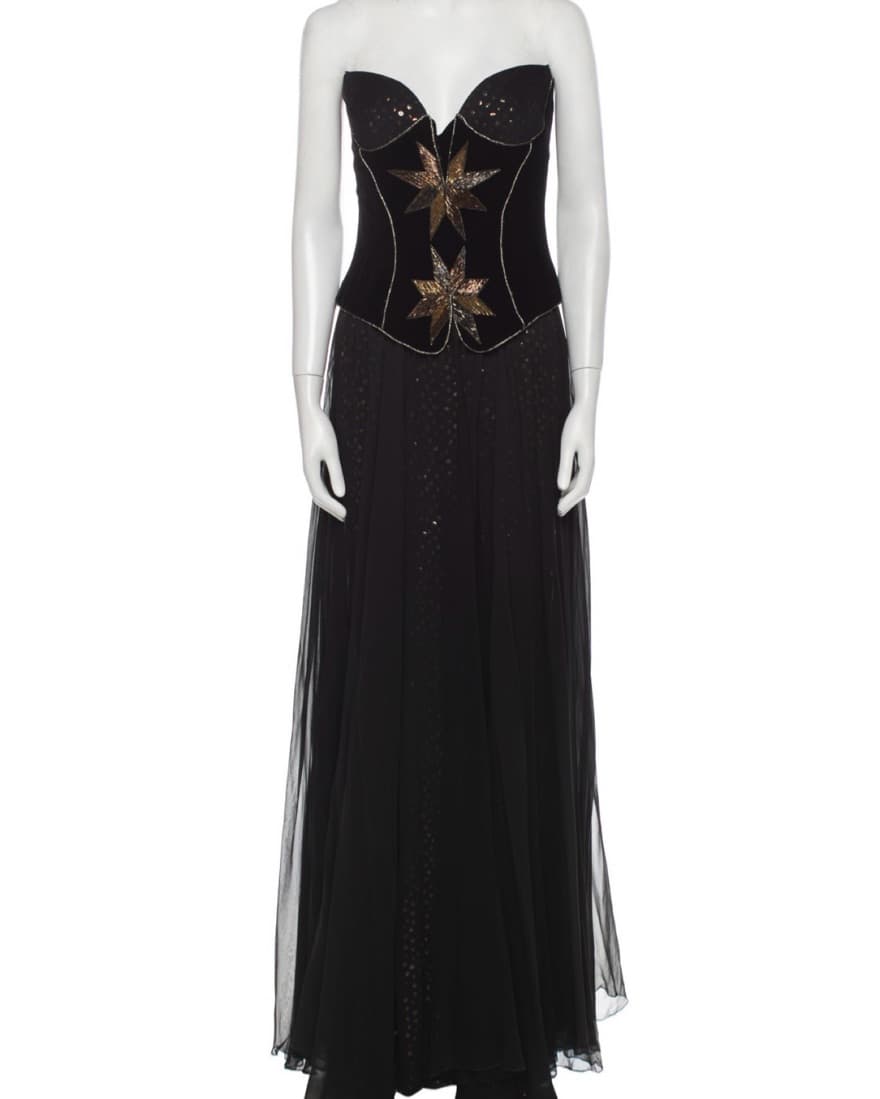 Velvet Black Bob Mackie vintage Gown - Image 1