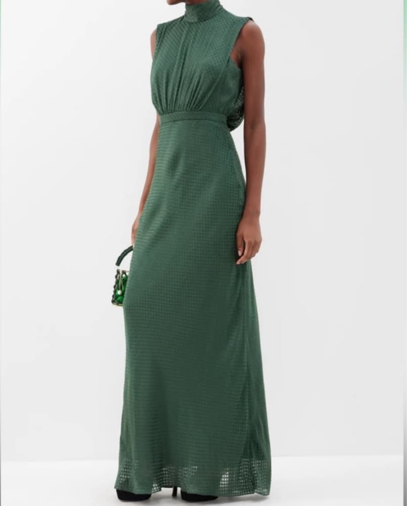 Saloni Green Maxi Dress - Image 1
