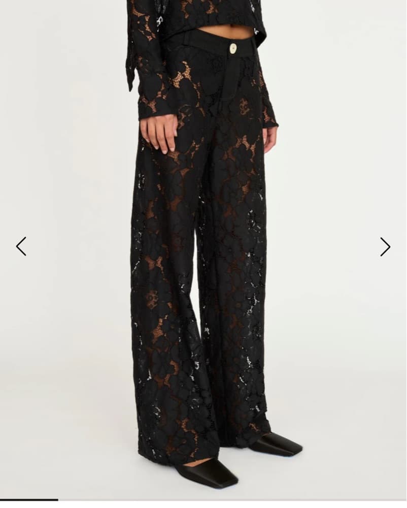 Eliou Rafa Black Floral Lace Pants - Image 1