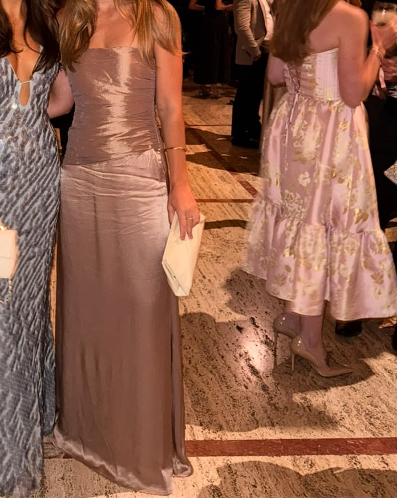 Serena Strapless Taffeta Maxi Dress - Image 6