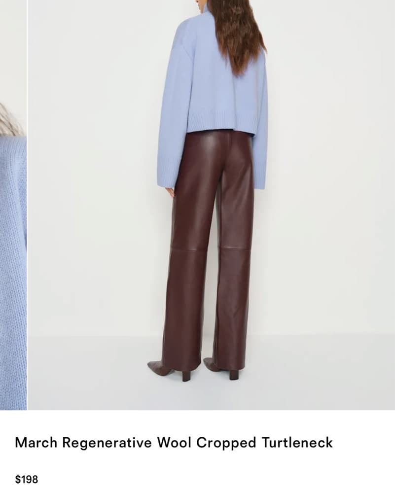 Chic Regenerative Wool Cropped Turtleneck - Image 2