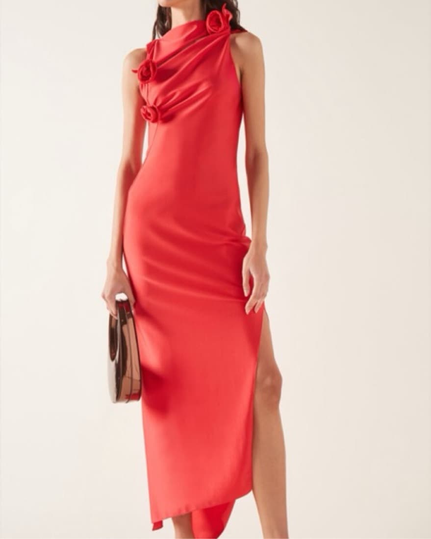 Coperni Asymetric Rosette Stretch Dress - Image 1