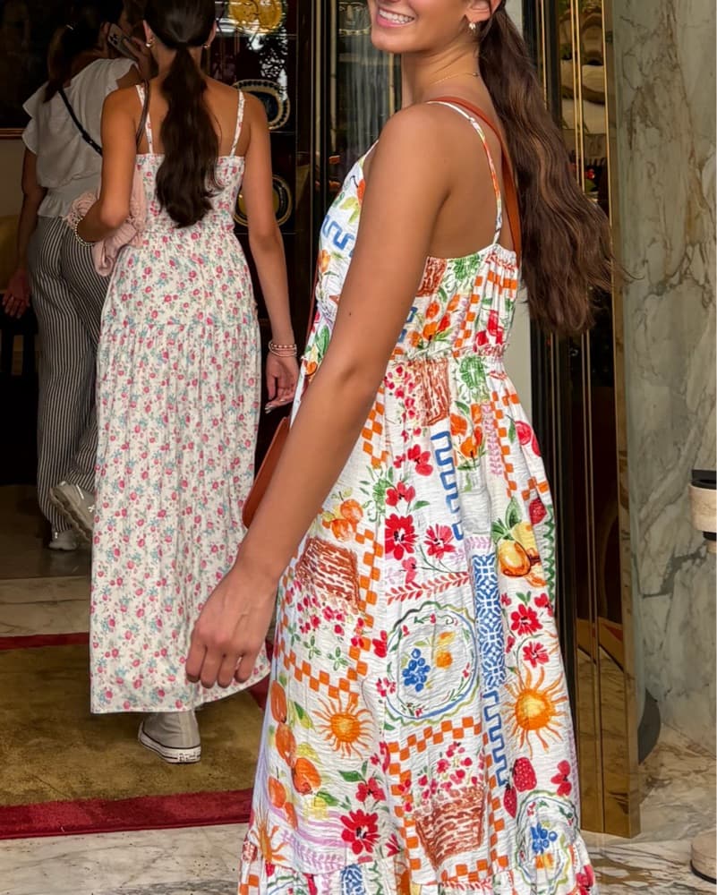 Vibrant Floral Sundress with Bold Patterns - Image 2